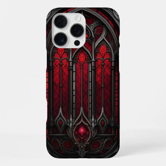 Gothic Red Stained Glass iPhoneケース (裏面)