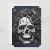 Gothic Retro Adult Halloween Party Skull Pink 招待状 (裏面)