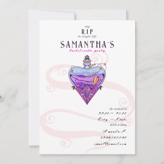 Gothic RIP to Single Life Hen Do Bachelorette 招待状 (正面)