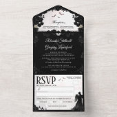 Gothic Romance結婚's （メニューRSVP）全て1つのInvに オールインワン招待状 (内側)
