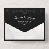 Gothic Romance結婚's （メニューRSVP）全て1つのInvに オールインワン招待状 (裏面)
