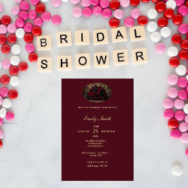 Gothic Romance Custom Photo Elegant Bridal Shower 招待状