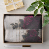 Gothic Romance Dark Burgundy Roses FE1R Decoupage 薄葉紙 (ギフト)