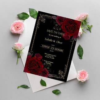 Gothic Romance Elegant Wedding Save The Date セーブザデート