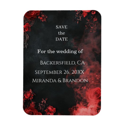 Gothic Romance Floral Save the Date Magnet マグネット (縦)