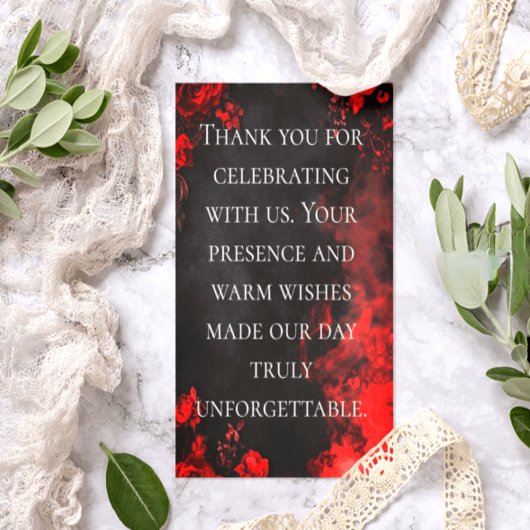 Gothic Romance Floral Wedding Thank You Card サンキューカード