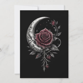 Gothic Rose Crescent Moon Dark Floral Artwork シーズンカード