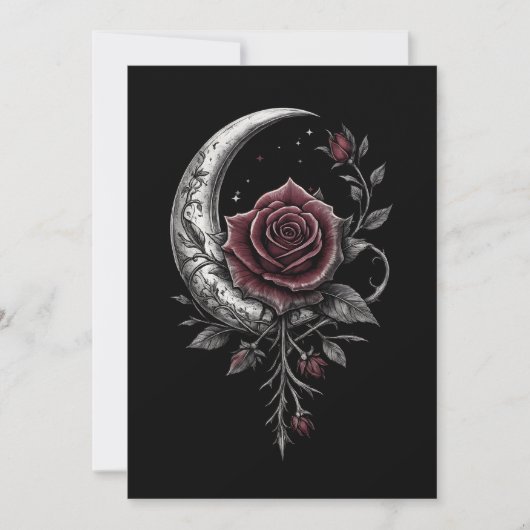 Gothic Rose Crescent Moon Dark Floral Artwork シーズンカード (正面)