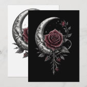 Gothic Rose Crescent Moon Dark Floral Artwork シーズンカード (正面/裏面)