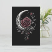 Gothic Rose Crescent Moon Dark Floral Artwork シーズンカード (スタンド正面)