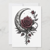 Gothic Rose Crescent Moon Dark Floral Artwork シーズンカード (裏面)