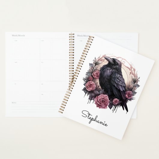 Gothic Rose Crow Daily Planner - Witchy Chic プランナー手帳 (ディスプレー)