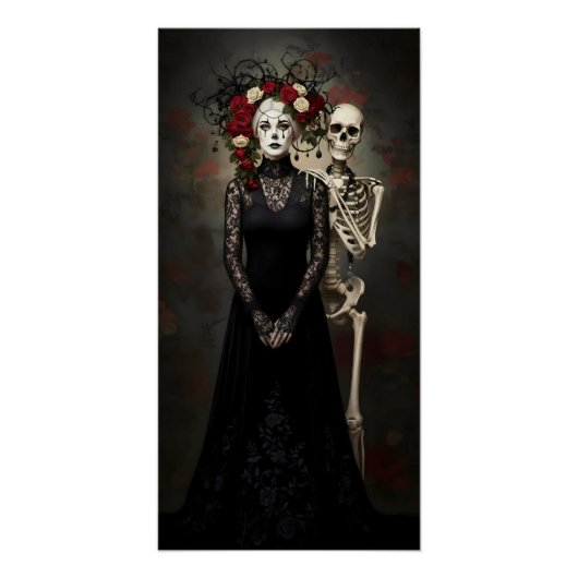 Gothic Rose Queen – Dark Romantic Art ポスター (正面)