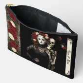 Gothic Rose Queen – Dark Romantic Art with Skeleto アクセサリーポーチ (見開き)