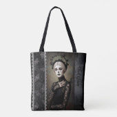 Gothic Rose Queen – Dark Romantic Art with Skeleto トートバッグ (裏面)