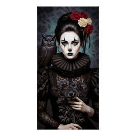 Gothic Rose Queen – Dark Romantic Art with Skeleto ポスター