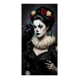 Gothic Rose Queen – Dark Romantic Art with Skeleto ポスター
