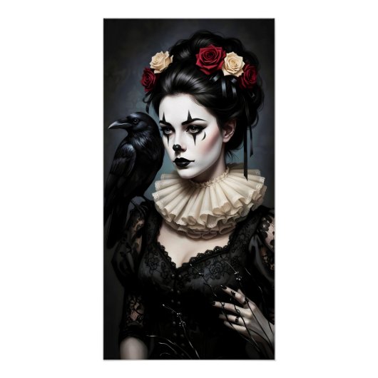 Gothic Rose Queen – Dark Romantic Art with Skeleto ポスター (正面)