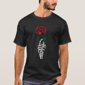 Gothic Rose & Skeleton Hand Design — Dark Romantic Tシャツ (正面)