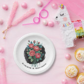 Gothic Rose Wedding Frame ペーパープレート (パーティー)