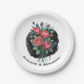 Gothic Rose Wedding Frame ペーパープレート (正面)