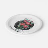 Gothic Rose Wedding Frame ペーパープレート (アングル)