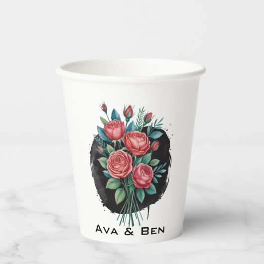 Gothic Rose Wedding Frame 紙コップ (正面)