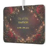Gothic Roses Couples Names & Wedding Date カーエアーフレッシュナー (左)