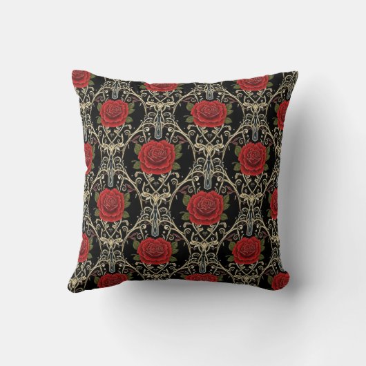 Gothic Roses Pattern  クッション (裏面)
