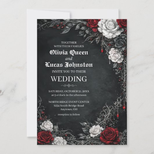 Gothic Roses Wedding Invitation 招待状 (正面)