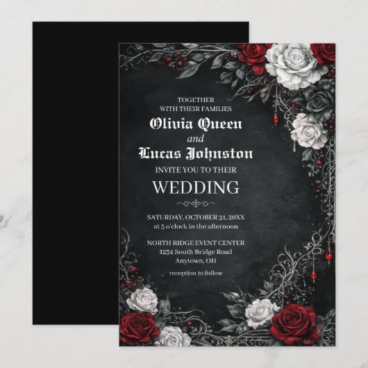 Gothic Roses Wedding Invitation 招待状 (正面/裏面)
