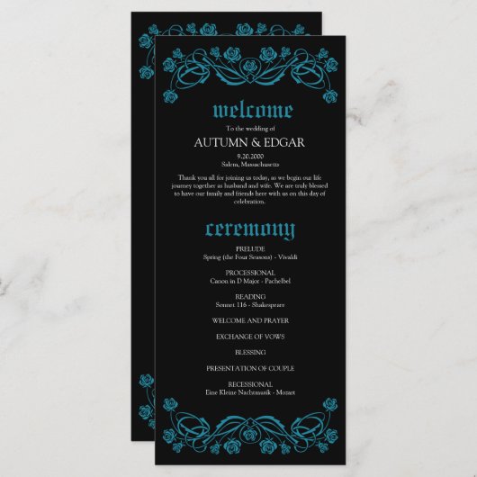 Gothic Roses Wedding Program (正面/裏面)