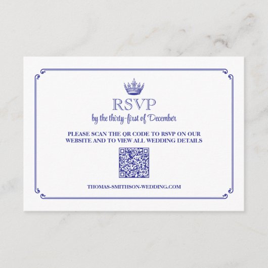 Gothic Royal Crown Medieval & Fantasy QR Code RSVP (正面)