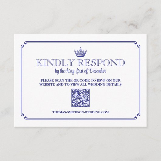 Gothic Royal Crown Medieval & Fantasy QR Code RSVP (正面)