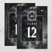 Gothic Ruins Floral Monogram Table Number 招待状 (正面/裏面)
