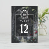 Gothic Ruins Floral Monogram Table Number 招待状 (スタンド正面)
