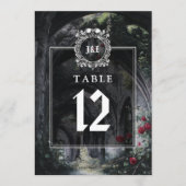 Gothic Ruins Floral Monogram Table Number 招待状 (正面)