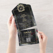 Gothic Ruins Monogram QR Code Wedding オールインワン招待状 (貼ってはがせる)