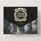 Gothic Ruins Monogram QR Code Wedding オールインワン招待状 (裏面)