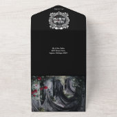 Gothic Ruins Monogram QR Code Wedding オールインワン招待状 (外側)