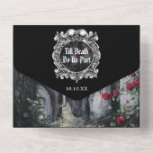 Gothic Ruins Monogram QR Code Wedding オールインワン招待状 (裏面)