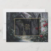 Gothic Ruins Roses Floral Black And Gold Wedding サンキューカード (裏面)