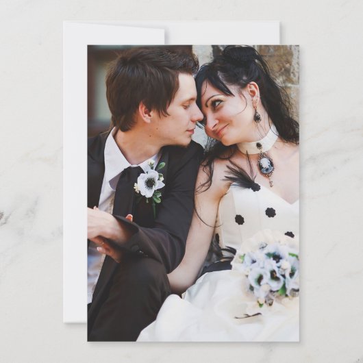 Gothic Ruins Roses Floral Monogram Photo Wedding 招待状 (裏面)