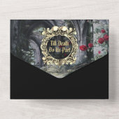 Gothic Ruins Roses Floral Monogram Wedding オールインワン招待状 (裏面)