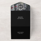 Gothic Ruins Roses Floral Monogram Wedding オールインワン招待状 (外側)