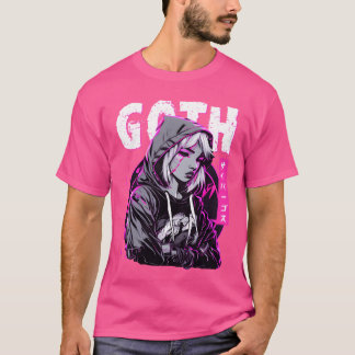 Gothic Sad Girl Anime Japanese Cybergoth Vaporwave Tシャツ