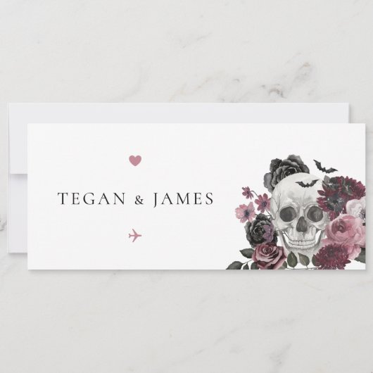 Gothic Save the Date Boarding Pass WeddingTicket 招待状 (裏面)