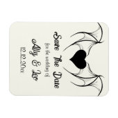 Gothic Save the Date Dark Romance Bat Wings Heart マグネット (横)
