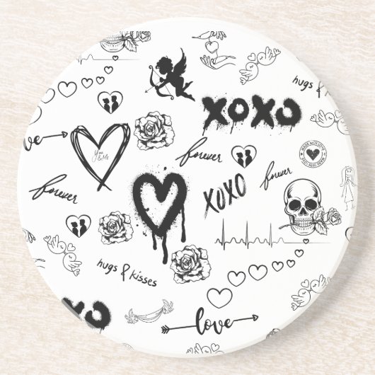 Gothic Seamless Pattern コースター (正面)