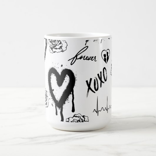 Gothic Seamless Pattern コーヒーマグカップ (中央)